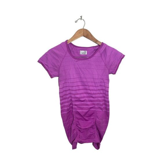 Athleta‎ Fastest Track Stretch Tee 213911 Small Short Sleeve Shirt Crew Purple - Picture 3 of 6